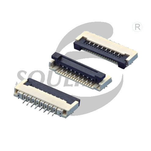 FPC1.0 SMT Clamshell type lying stick bottom contact